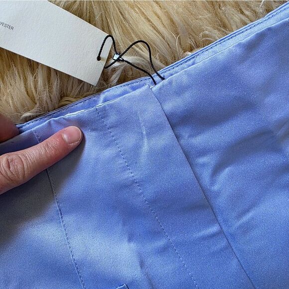 NWT Zara Light Purple/blue Satin Effect Wide Leg Pants Size Medium - Picture 7 of 12